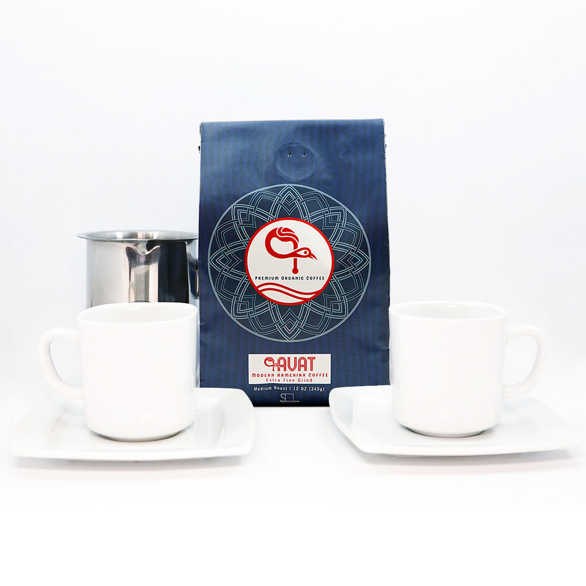 Armenian Coffee Starter Set & Gift Pack (Contemporary White Cups) -  kavatcoffee