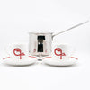Signature ԳAVAT Coffee Cup & Saucer Set W/ Stainless Steel Coffee Pot